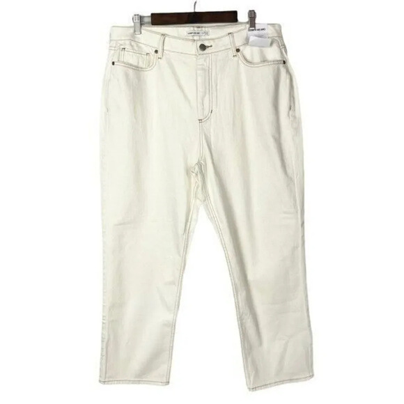 Elizabeth and James White High Rise Vintage Straight Leg Jeans 18 - Picture 1 of 4